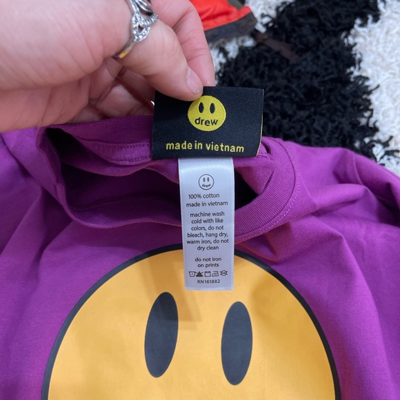 NWOT Women’s Medium/Men’s Small Drew House Mascot Cotton Tee In Purple - Picture 9 of 12